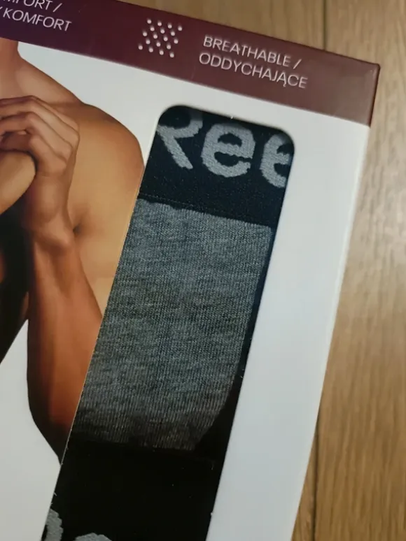 2 pak majtek bokserek szare czarne Reebok r.xl szeroka guma napisy