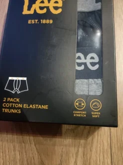 2 pak majtek męskich szare granatowe szeroka guma napisy bawełna Lee r.M