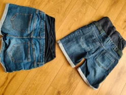 2 pary spodenki szorty dżinsowe ciążowe krótkie na lato jeans denim