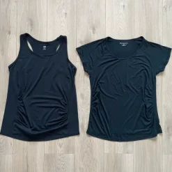 2 st Mammakläder träningstoppar (1 linne stl L & 1 T-shirt stl M)