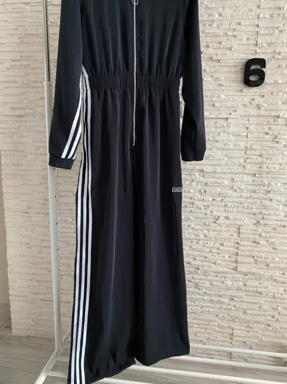 Adidas kombinezon szerokie nogawki 3 stripes paski lampas