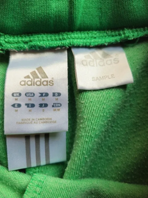 Adidas spodnie dresowe zielone M – paski, zamek, sportowe