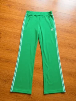 Adidas spodnie dresowe zielone M – paski, zamek, sportowe