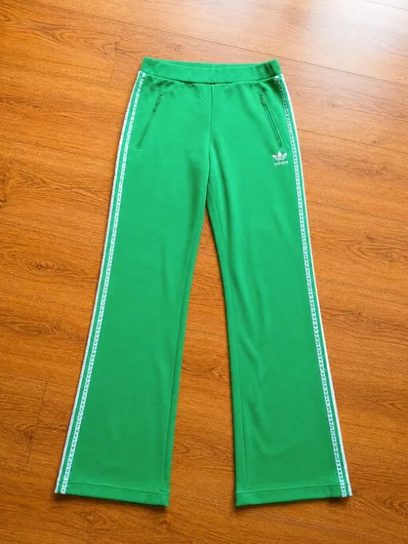 Adidas spodnie dresowe zielone M – paski, zamek, sportowe