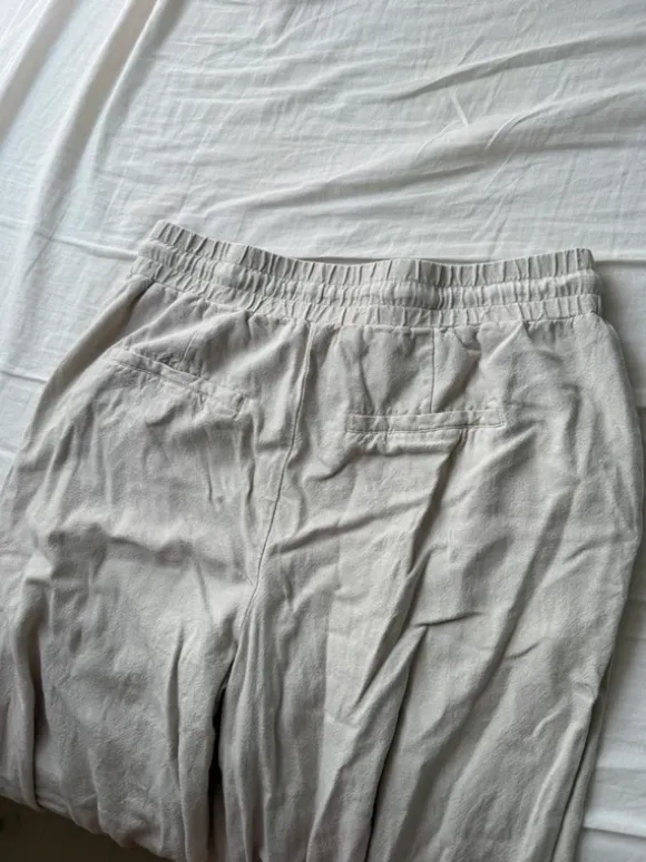Beige hør bukser