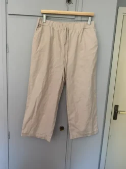 Beige linnebyxor wide leg / Beżowe lniane spodnie wide leg relaxed fit