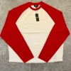 Beige og rød waffle knit Longsleeve