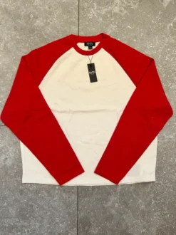 Beige og rød waffle knit Longsleeve