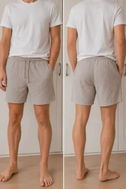 Beige shorts med struktur – Lager 157 – storlek S