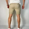 Beżowe szorty męskie bawełniane chino Topman W34 stretch skinny 98% cotton