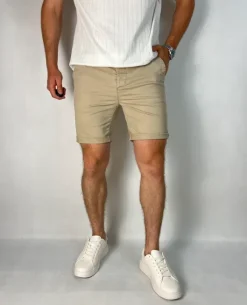 Beżowe szorty męskie bawełniane chino Topman W34 stretch skinny 98% cotton