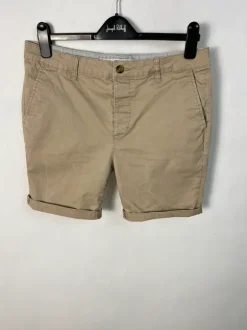 Beżowe szorty męskie bawełniane chino Topman W34 stretch skinny 98% cotton
