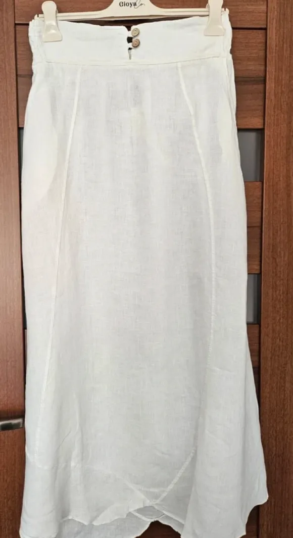 Biała, artystyczna , lniana spódnica maxi. Skirt linen. Maxi. Long.