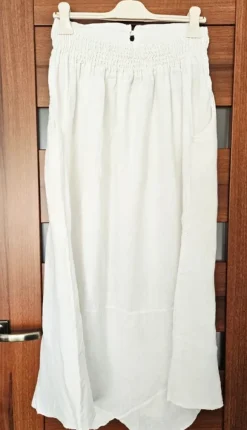 Biała, artystyczna , lniana spódnica maxi. Skirt linen. Maxi. Long.