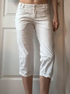 białe jorts capri cargo pants shorts szorty spodenki rybaczki japan style vintage 90s szare retro