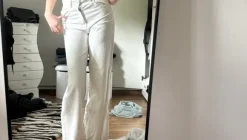 białe śliczne jeansy z pull and berr