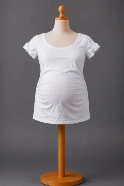 Biały t-shirt ciążowy H&M Mama, rozmiar S