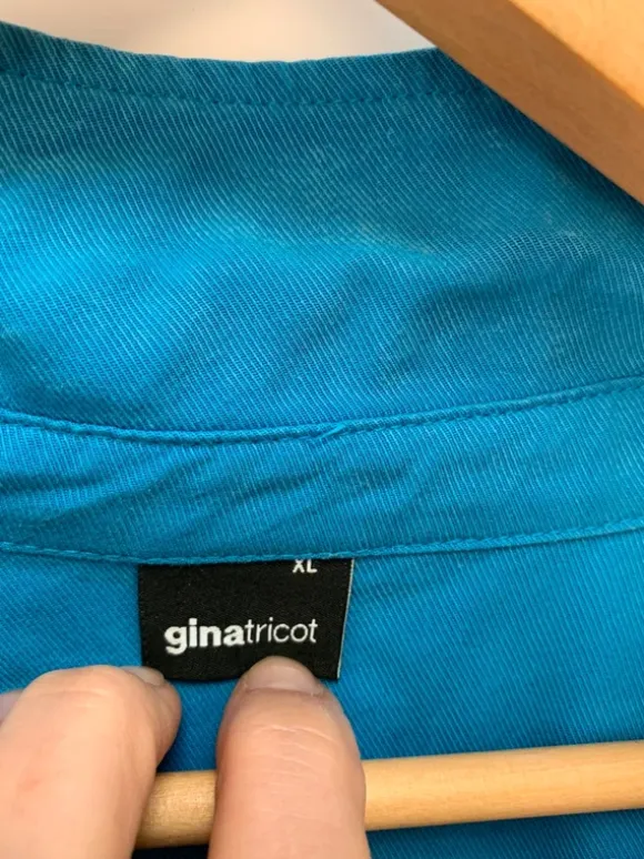 Blå skjortklänning Gina Tricot