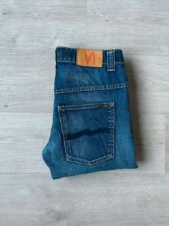 Blåa Dry Japan Nudie Jeans Slim Jim Storlek W32 L33