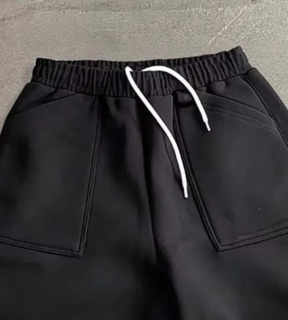 black blank sweat shorts