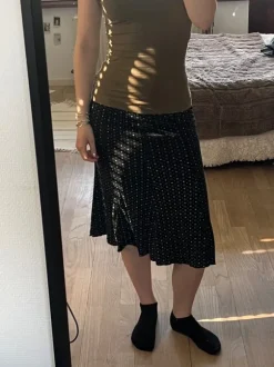 black flower midi skirt