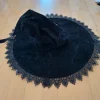 Black lace trim lolita fashion witch hat