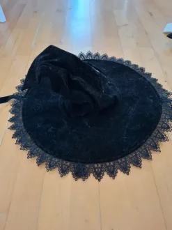 Black lace trim lolita fashion witch hat