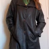 Black leather coat