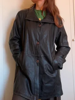 Black leather coat