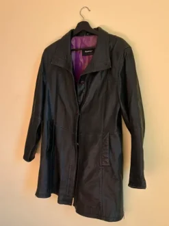 Black leather coat