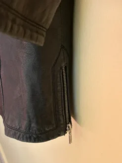 Black leather coat