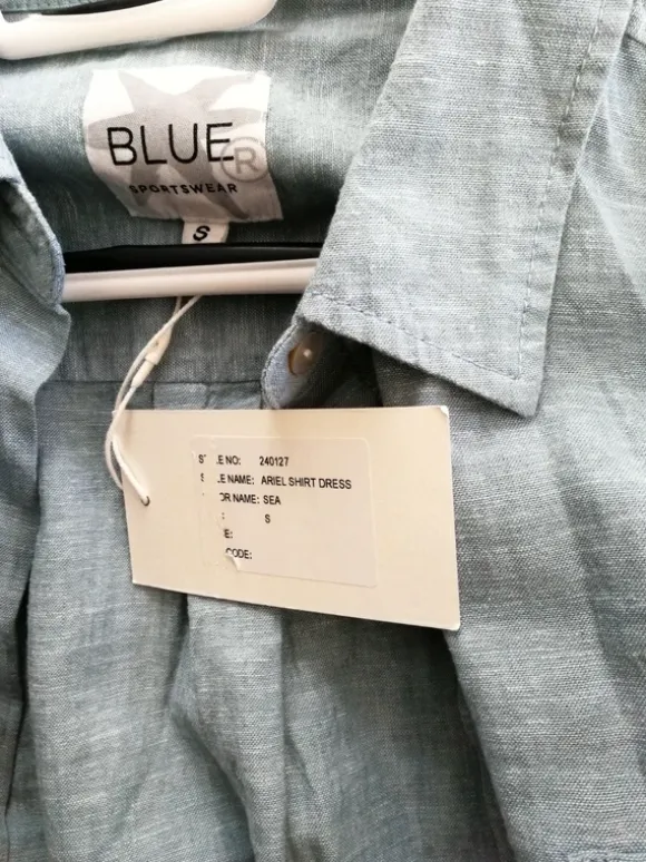 Blue Sportswear oversize tunika str. S - Lyseblå - brystmål 110 cm - ny