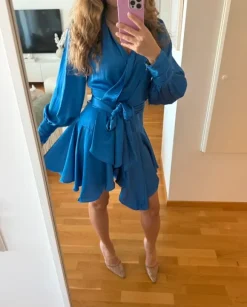 Blue Wrap Mini Dress – Revolve – Size M