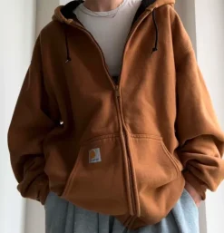 Bluza carhartt rozpinana gruba brązowa 90’s 00’s vintage y2k opium hip hop rap oversize vintage