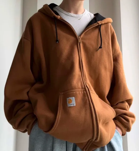 Bluza carhartt rozpinana gruba brązowa 90’s 00’s vintage y2k opium hip hop rap oversize vintage