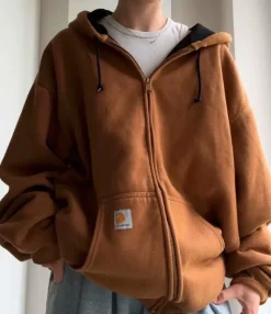 Bluza carhartt rozpinana gruba brązowa 90’s 00’s vintage y2k opium hip hop rap oversize vintage