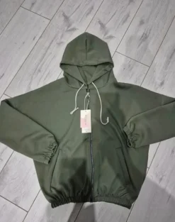 Bluza/bomberka damska zielona/khaki rozsuwana, z kapturem, rozmiar uniwersalny