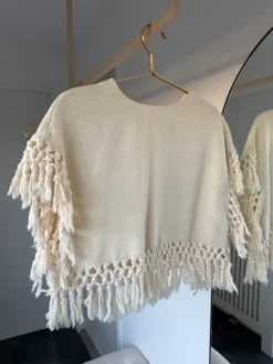 Boho poncho med frynser
