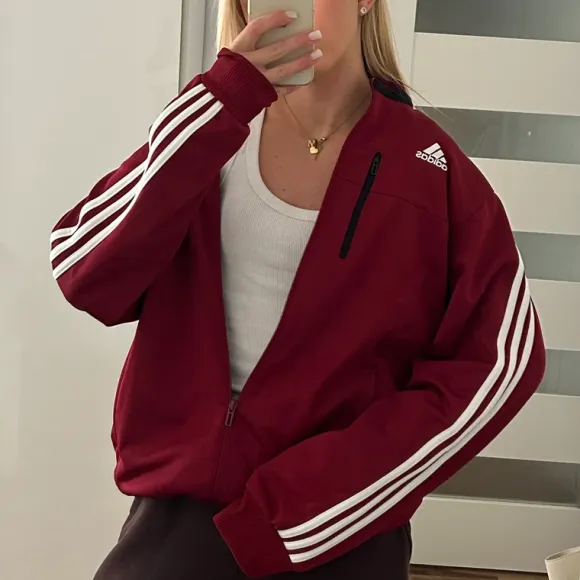 Bordowa bluza oversize adidas vintage