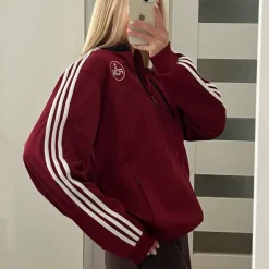 Bordowa bluza oversize adidas vintage