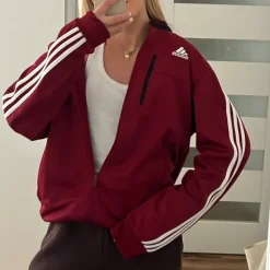 Bordowa bluza oversize adidas vintage