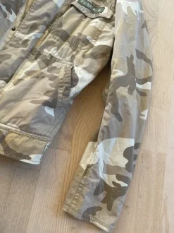brown army print jacket