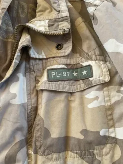 brown army print jacket