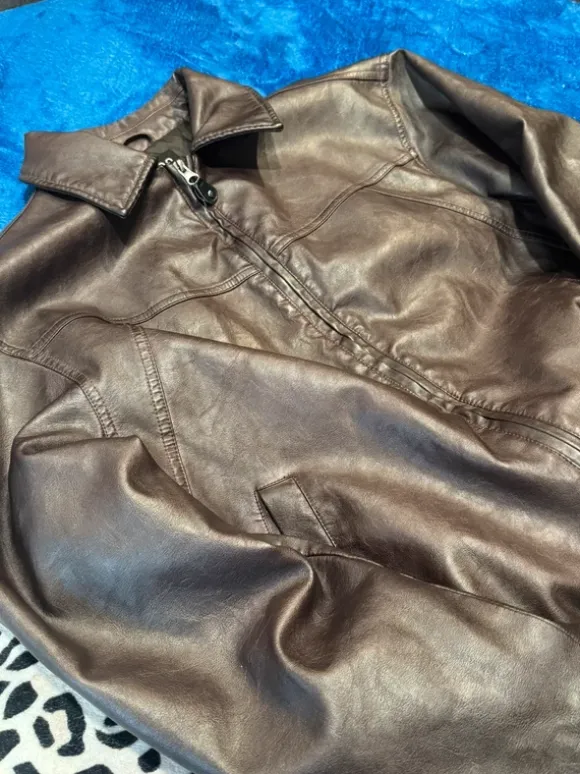 Brown Leather Jacket BDG