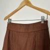 Brązowa asymetryczna spódnica z falbanami imitacja zamszu boho M