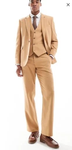 Camelowy Garnitur ASOS Design Pełen zestaw