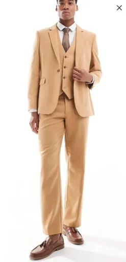 Camelowy Garnitur ASOS Design Pełen zestaw
