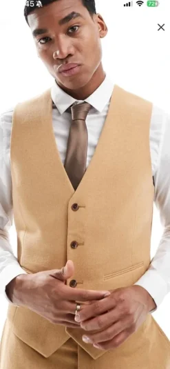 Camelowy Garnitur ASOS Design Pełen zestaw