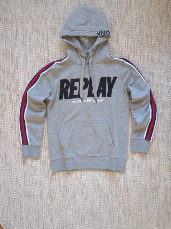Cool vintage grey hoodie from Replay