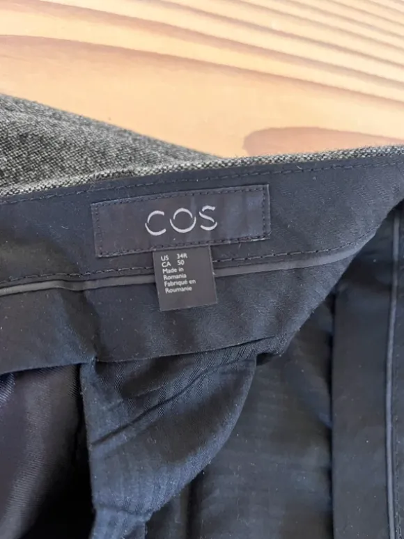 COS herrebukser, str 34r, uld/cashmere
